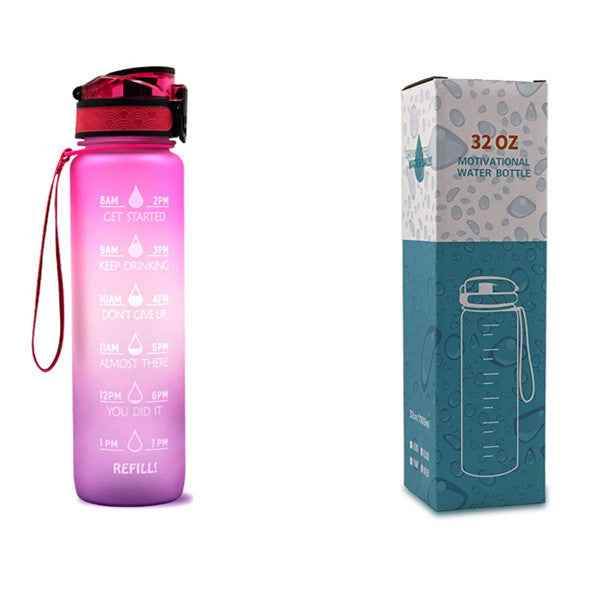 1L Tritan Time Marker Water Bottle - Leakproof Sports Fitness - Killer Products