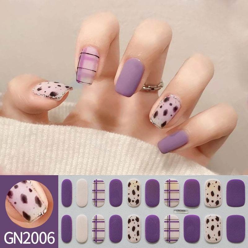 Finger Baking-Free Gel Nail Stickers with Simple Grid Design - Killer Products