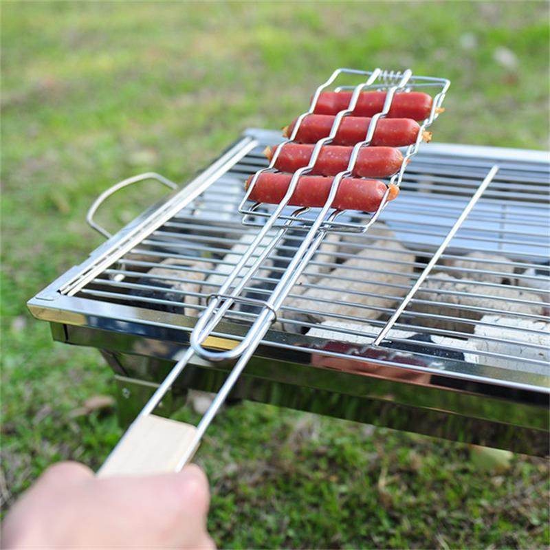 Ultimate Outdoor Grilling Accessories: Wooden Handle Barbecue Clip Set - Killer Products
