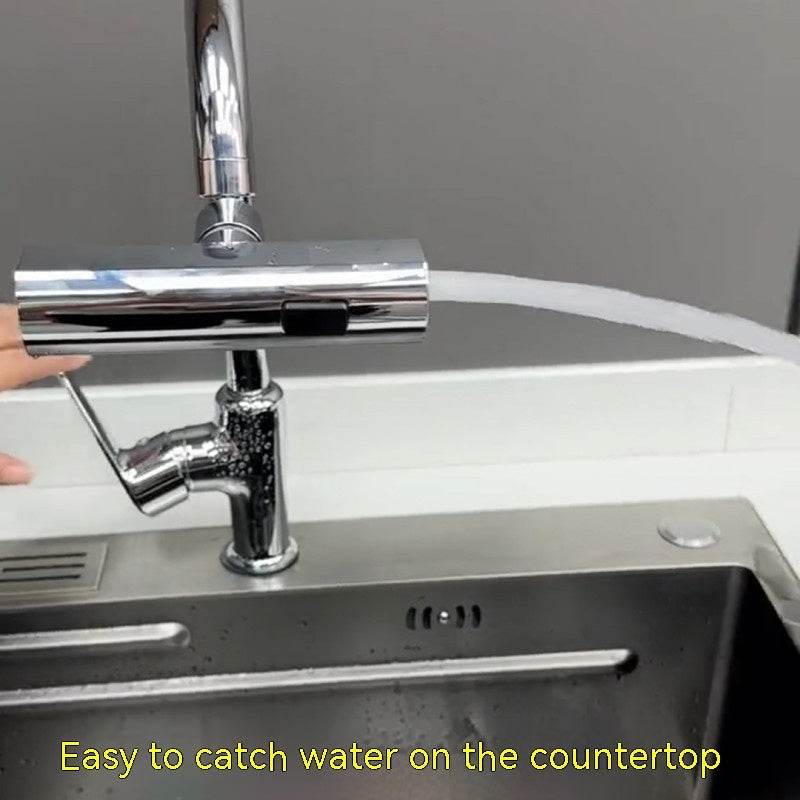 Splash-Proof Universal Rotating Kitchen Faucet Waterfall Nozzle Extension - Killer Products