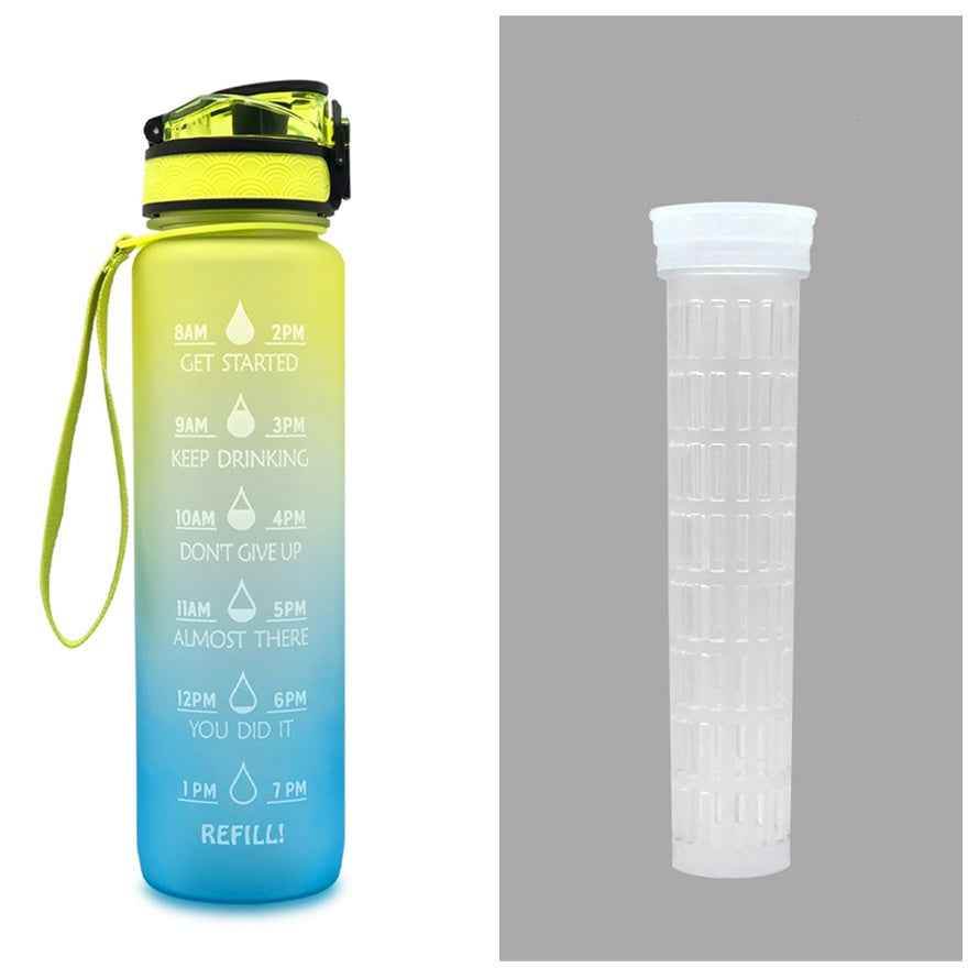 1L Tritan Time Marker Water Bottle - Leakproof Sports Fitness - Killer Products