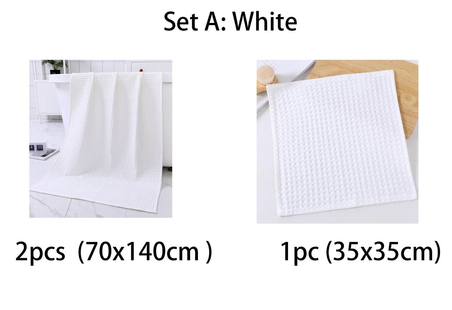 Luxurious Water-absorbing Quick-drying Pure Cotton Waffle Bath Towel - Killer Products
