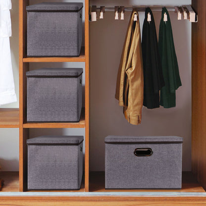 Large Cotton Linen Storage Box Set, Foldable Clothing Organizer - Killer Products