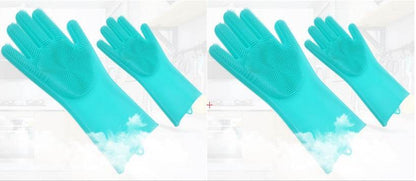 Silicone Heat-resistant Cleaning Brush Scrubbing Gloves for Kitchen Magic - Killer Products