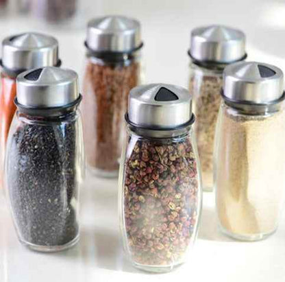 7pcs/set Condiment Set: Elegant Glass Spice Rack with Jars - Killer Products