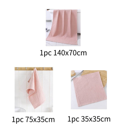 Luxurious Water-absorbing Quick-drying Pure Cotton Waffle Bath Towel - Killer Products