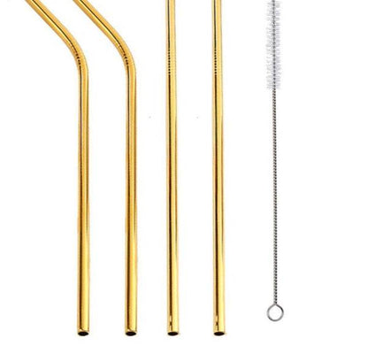 Vibrant Colourful Reusable Stainless Steel Straws Set of Four - Killer Products
