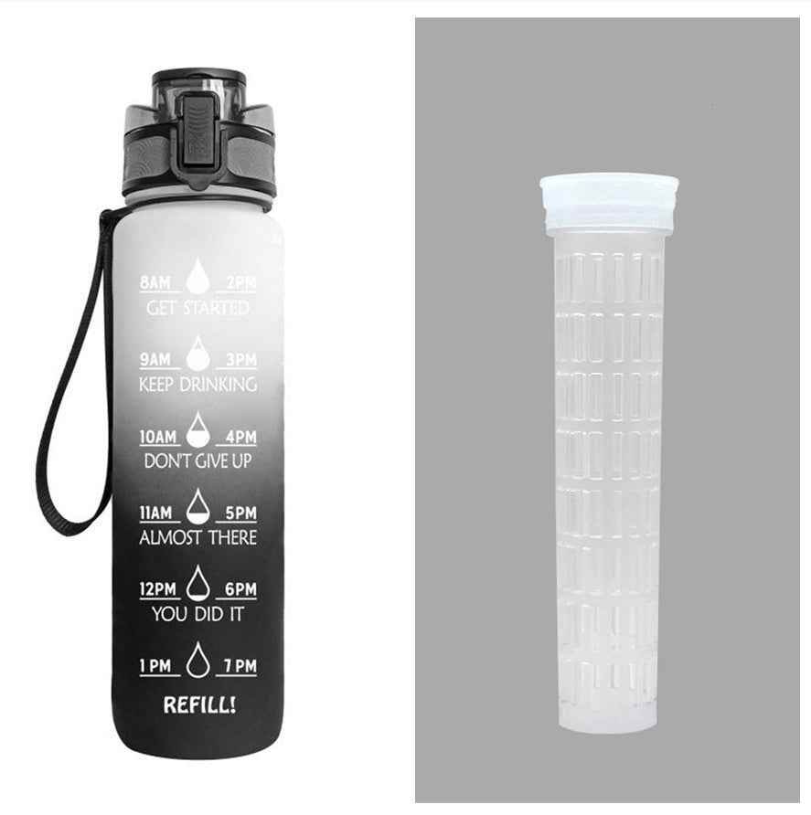 1L Tritan Time Marker Water Bottle - Leakproof Sports Fitness - Killer Products