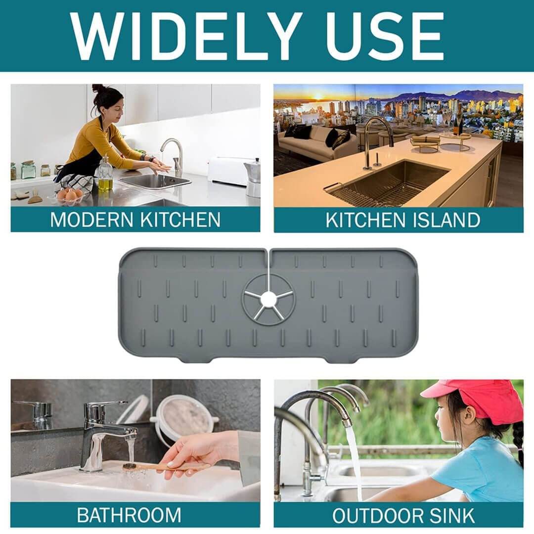 Silicone Faucet Absorbent Mat: Splash Guard & Countertop Protector - Killer Products