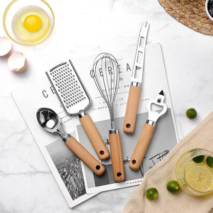 Creative Kitchen Gadget Wooden Handle Set: Modern Cooking Essentials - Killer Products