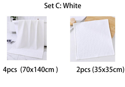 Luxurious Water-absorbing Quick-drying Pure Cotton Waffle Bath Towel - Killer Products