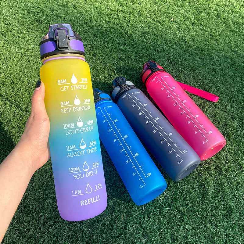 1L Tritan Time Marker Water Bottle - Leakproof Sports Fitness - Killer Products