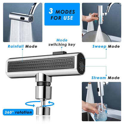 Splash-Proof Universal Rotating Kitchen Faucet Waterfall Nozzle Extension - Killer Products