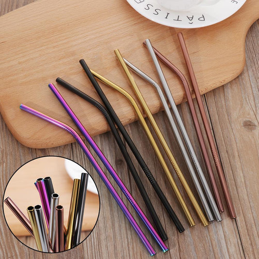 Vibrant Colourful Reusable Stainless Steel Straws Set of Four - Killer Products