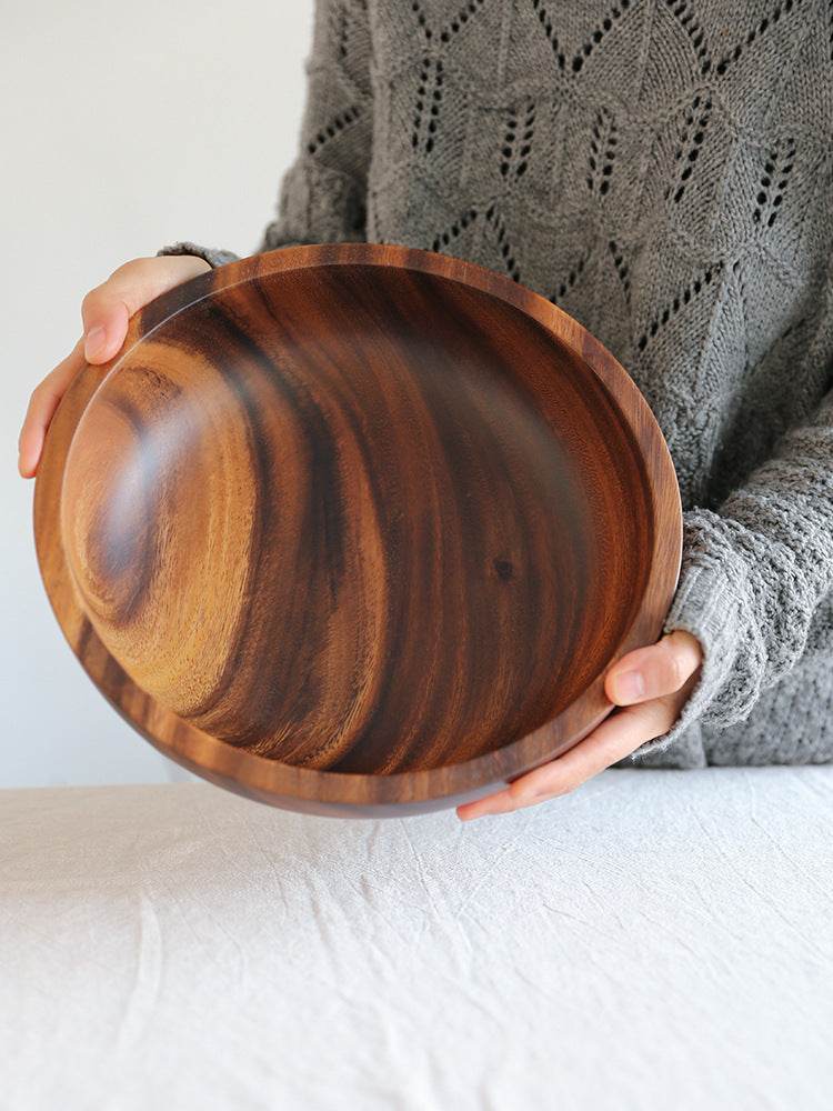 Natural Wooden Bowl: Elegant Kitchen & Restaurant Food Container - Killer Products