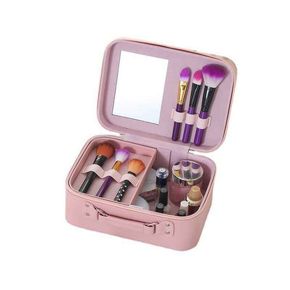 Solid Color PU Leather Waterproof Women's Cosmetic Bag, Large Capacity - Killer Products