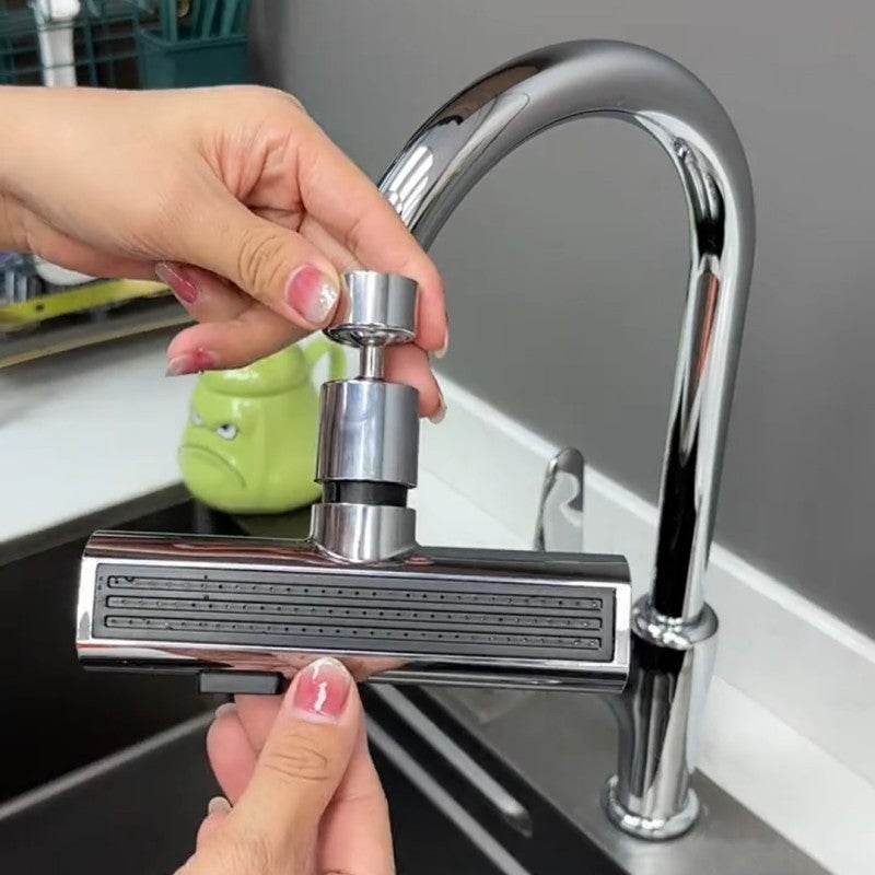 Splash-Proof Universal Rotating Kitchen Faucet Waterfall Nozzle Extension - Killer Products