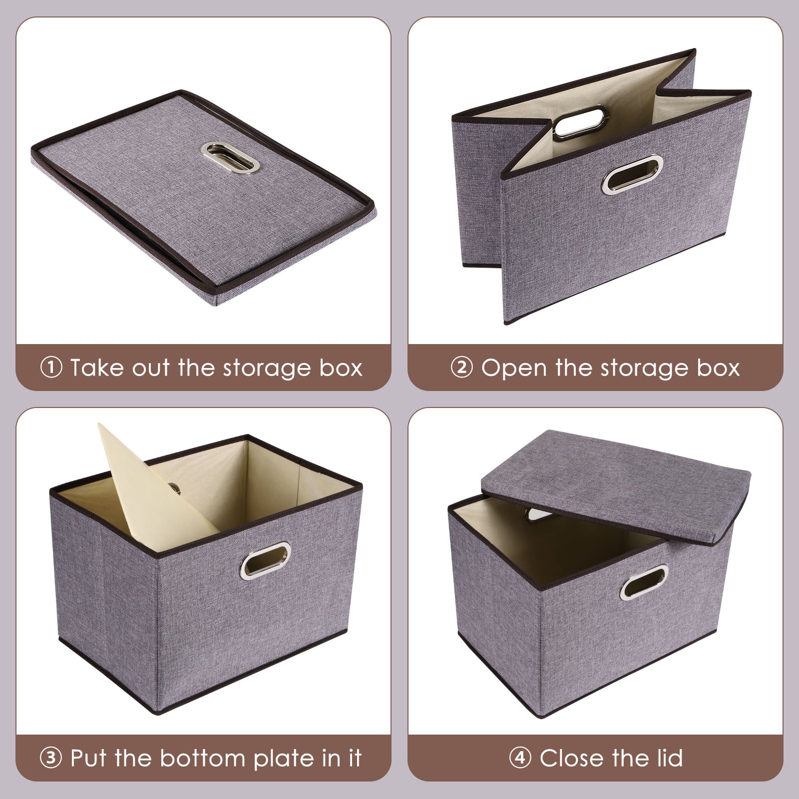 Large Cotton Linen Storage Box Set, Foldable Clothing Organizer - Killer Products