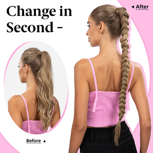 Wig Natural Ponytail Synthetic False Braids, Versatile Winding Style - Killer Products