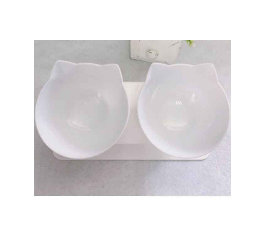 Cat Double Bowl: Protects Cervical Vertebra, Elevates Feeding Comfort - Killer Products
