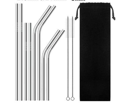 Vibrant Colourful Reusable Stainless Steel Straws Set of Four - Killer Products