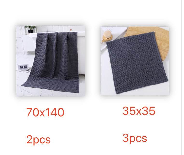 Luxurious Water-absorbing Quick-drying Pure Cotton Waffle Bath Towel - Killer Products