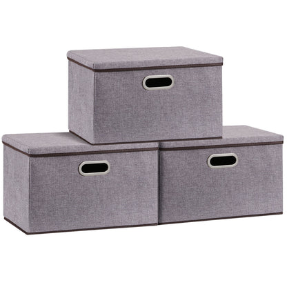 Large Cotton Linen Storage Box Set, Foldable Clothing Organizer - Killer Products