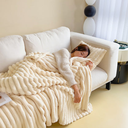 Soft Wind Bubble Velvet Blanket: Luxurious Double-Sided Warm Comfort - Killer Products