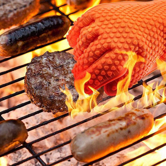 Heat Proof Food Grade Silicone Oven Mitts for BBQ Safety - Killer Products