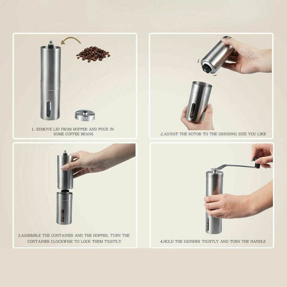 Home Portable Manual Coffee Grinder Stainless Steel Ceramic Burr - Killer Products