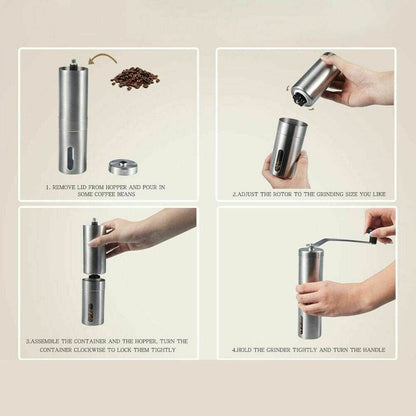 Home Portable Manual Coffee Grinder Stainless Steel Ceramic Burr - Killer Products