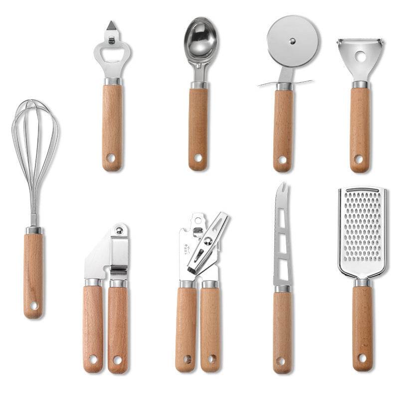 Creative Kitchen Gadget Wooden Handle Set: Modern Cooking Essentials - Killer Products