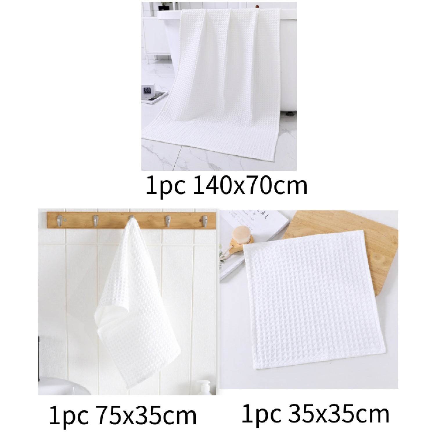 Luxurious Water-absorbing Quick-drying Pure Cotton Waffle Bath Towel - Killer Products