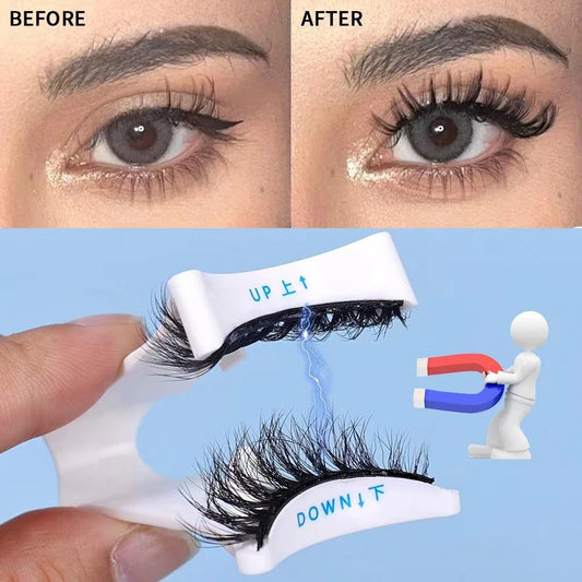 Effortless Glam: New Magnetic False Eyelashes V-shaped Clip Aid - Killer Products