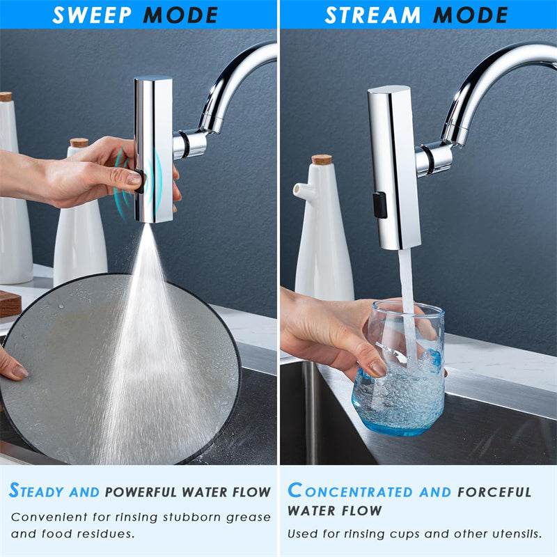 Splash-Proof Universal Rotating Kitchen Faucet Waterfall Nozzle Extension - Killer Products