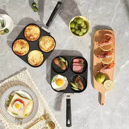 Versatile Non-Stick 4-Hole Pan for Breakfast & Burgers - Killer Products