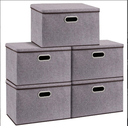 Large Cotton Linen Storage Box Set, Foldable Clothing Organizer - Killer Products
