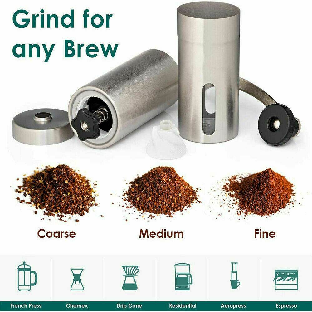 Home Portable Manual Coffee Grinder Stainless Steel Ceramic Burr - Killer Products