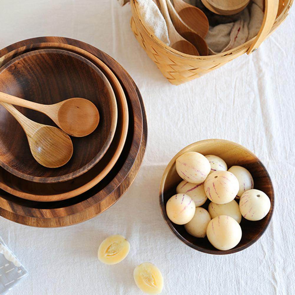 Natural Wooden Bowl: Elegant Kitchen & Restaurant Food Container - Killer Products