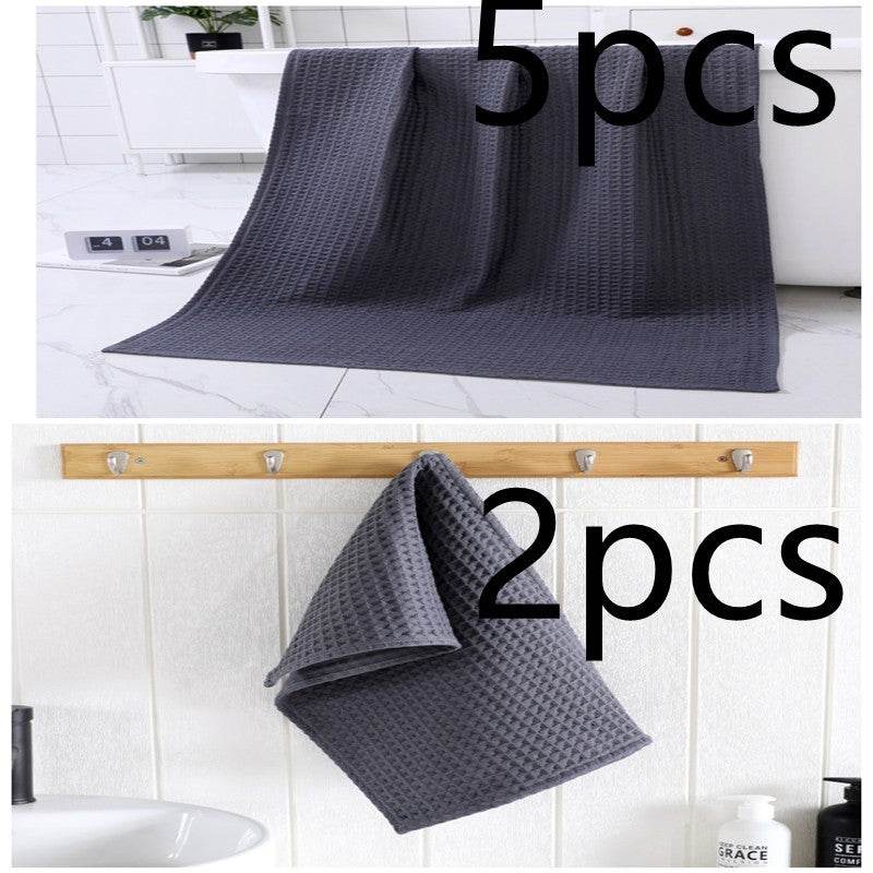 Luxurious Water-absorbing Quick-drying Pure Cotton Waffle Bath Towel - Killer Products