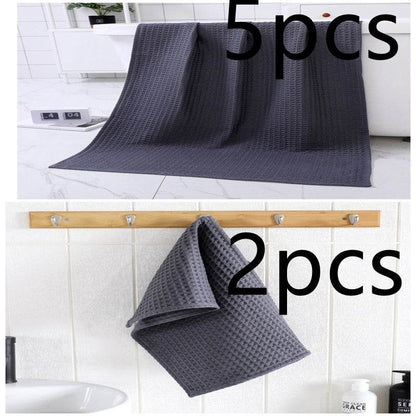 Luxurious Water-absorbing Quick-drying Pure Cotton Waffle Bath Towel - Killer Products