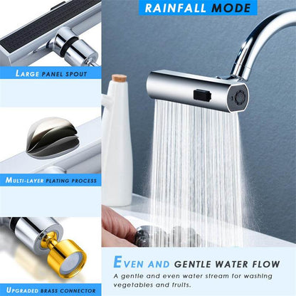 Splash-Proof Universal Rotating Kitchen Faucet Waterfall Nozzle Extension - Killer Products