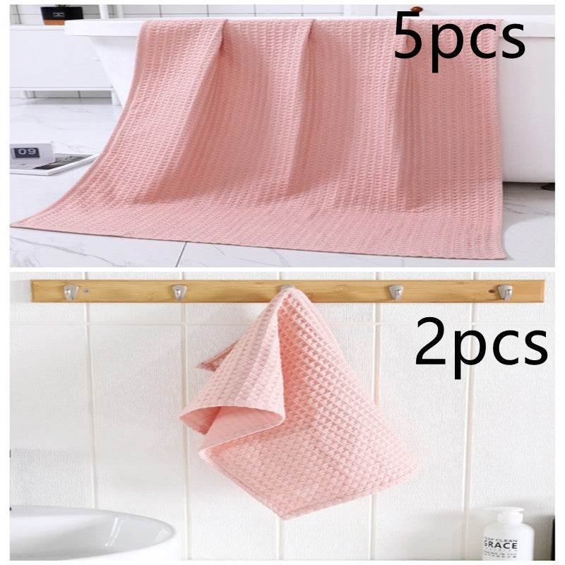 Luxurious Water-absorbing Quick-drying Pure Cotton Waffle Bath Towel - Killer Products