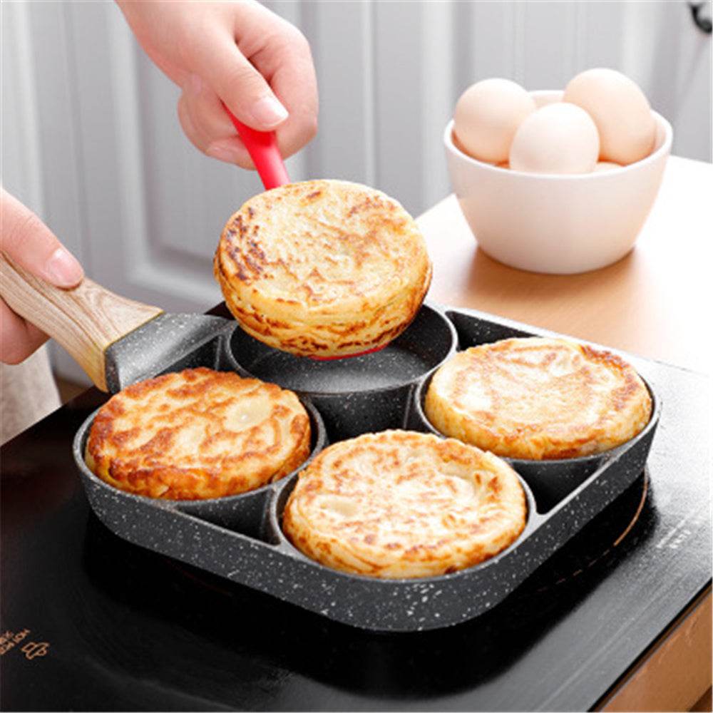 Versatile Non-Stick 4-Hole Pan for Breakfast & Burgers - Killer Products