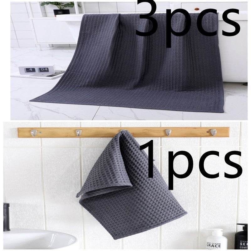Luxurious Water-absorbing Quick-drying Pure Cotton Waffle Bath Towel - Killer Products
