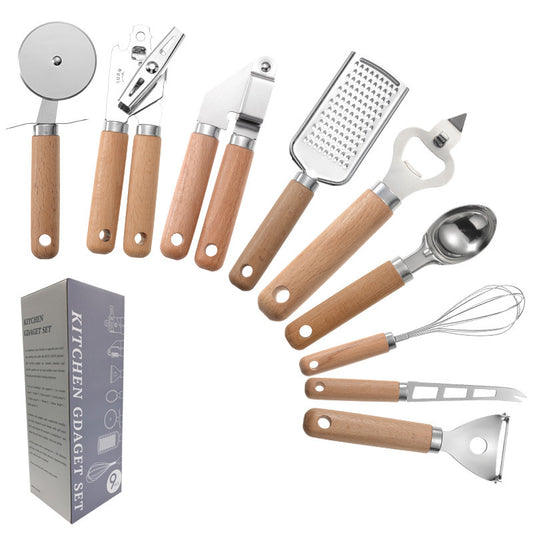 Creative Kitchen Gadget Wooden Handle Set: Modern Cooking Essentials - Killer Products