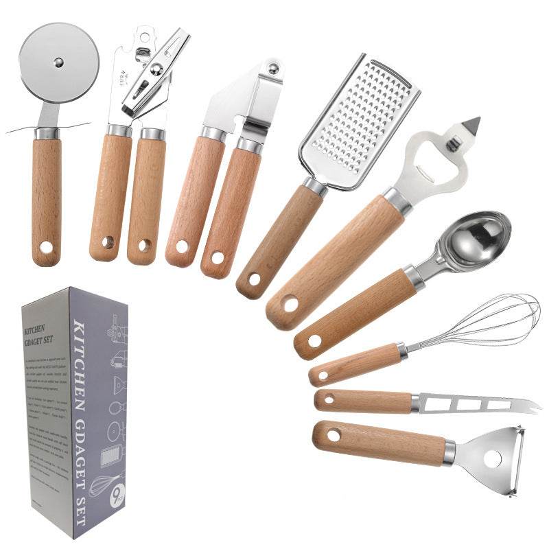 Creative Kitchen Gadget Wooden Handle Set: Modern Cooking Essentials - Killer Products