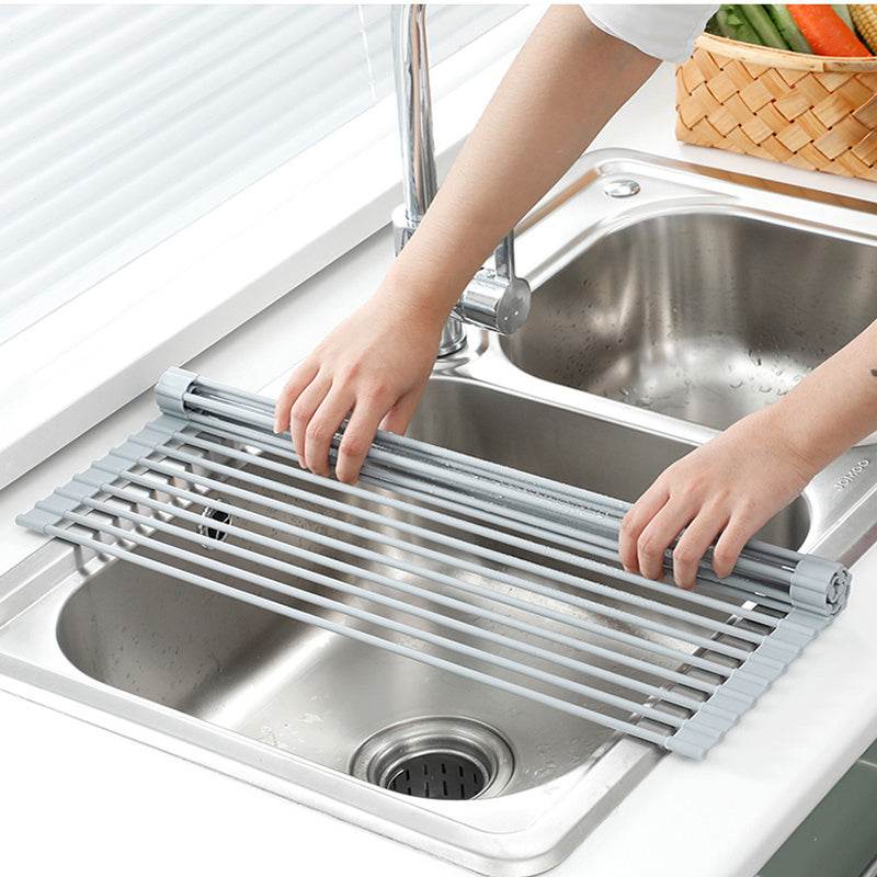 Sink Bowl Rack Stainless Steel Foldable Kitchen Dish Organizer - Killer Products