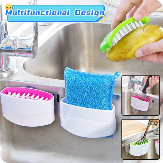 Creative Kitchen Knife Fork Chopsticks Cleaning Brush With Suction - Killer Products