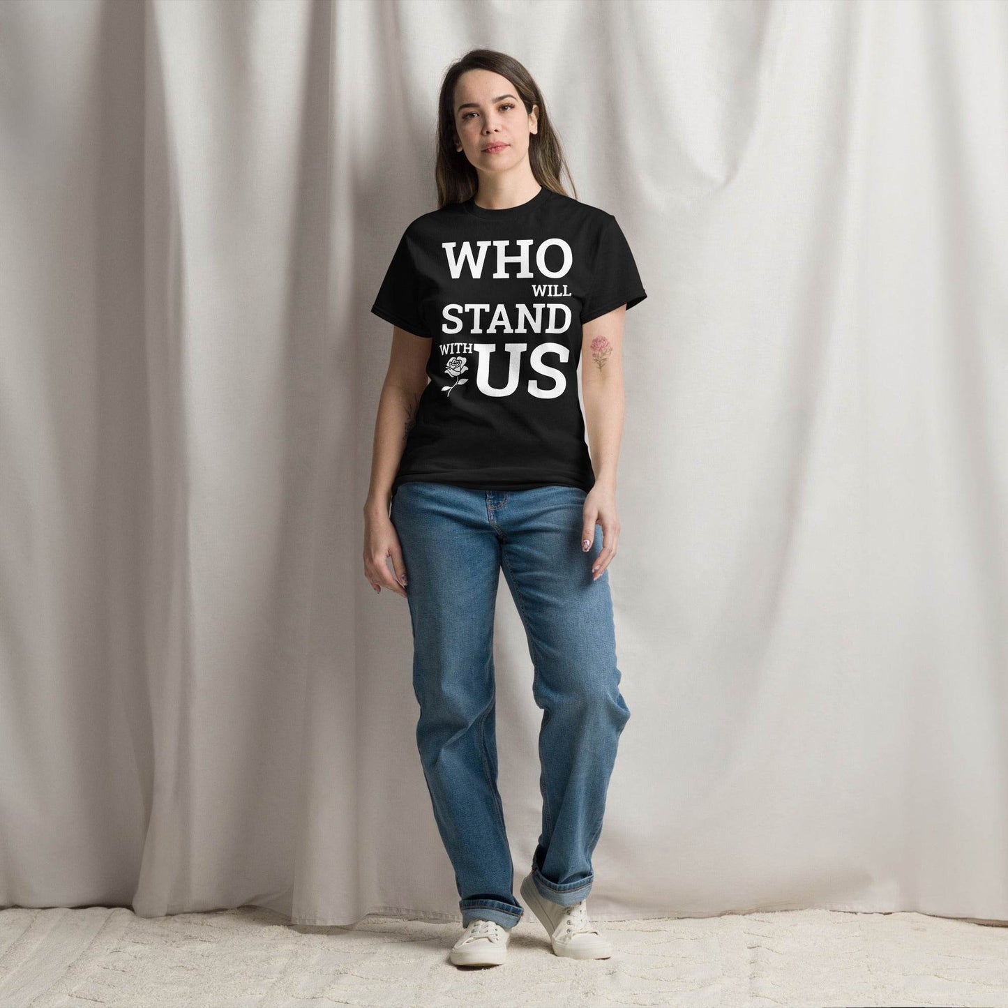 Who will Stand with US - PoliTee - white print - Killer Products